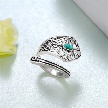 925 Silver Dragonfly Adjustable Retro Victorian Style Ring - Image 3