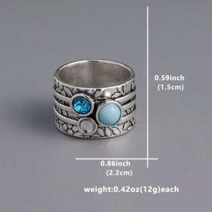 925 Silver Ocean Blue Crystal Ring Stunning & Versatile - Image 6