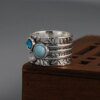 925 Silver Ocean Blue Crystal Ring Stunning & Versatile - Image 3