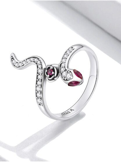 Genuine 925 Sterling Silver Snake & Rose Statement Ring – Bold Handcrafted Design - Image 3