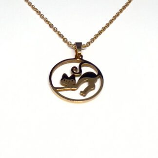 Stylish Gold Plated Cat Pendant Necklace with Free Tracked Delivery