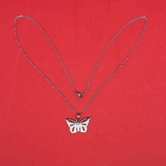 Elegant Silver Plated Butterfly Pendant Necklace with Tracked Delivery