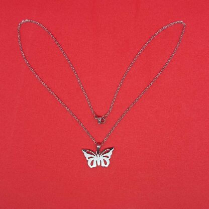 Elegant Silver Plated Butterfly Pendant Necklace with Tracked Delivery