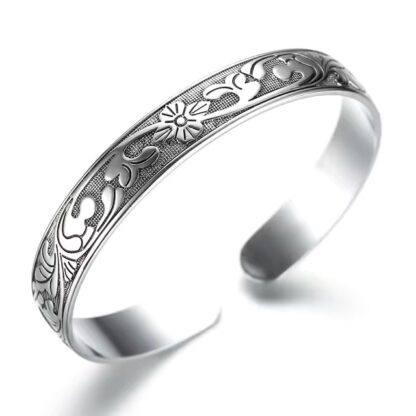 Silver Plated Open Cuff Bangle Bracelet