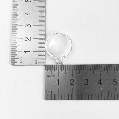 Exquisite Silver "Wedding" Ring with Shimmering White Diamond-Like Stone - Image 3