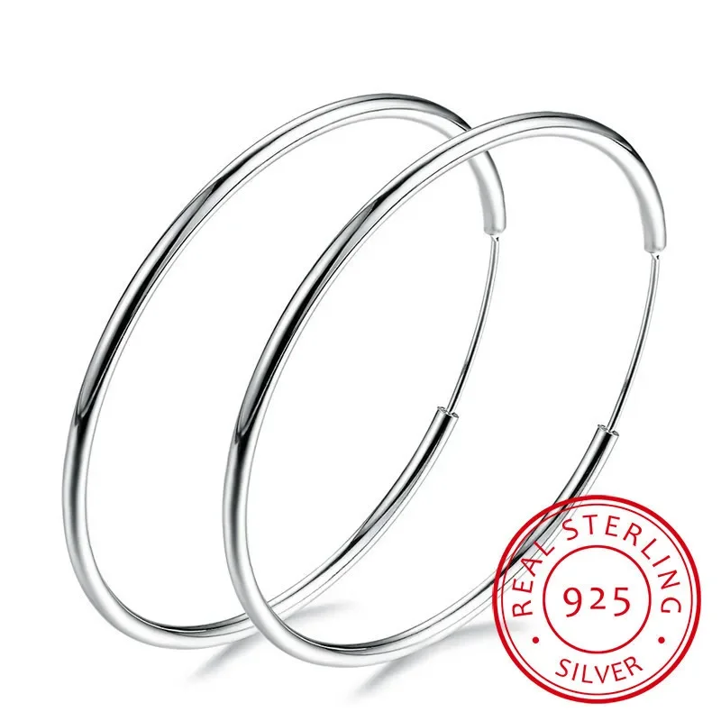 925 Sterling Silver 5cm Hoop Earrings: Elevate Your Style with Timeless Elegance