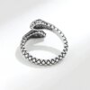 Enticing Emerald-Eyed Serpent: 925 Sterling Silver Snake Ring - Image 3