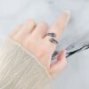 Enticing Emerald-Eyed Serpent: 925 Sterling Silver Snake Ring - Image 2