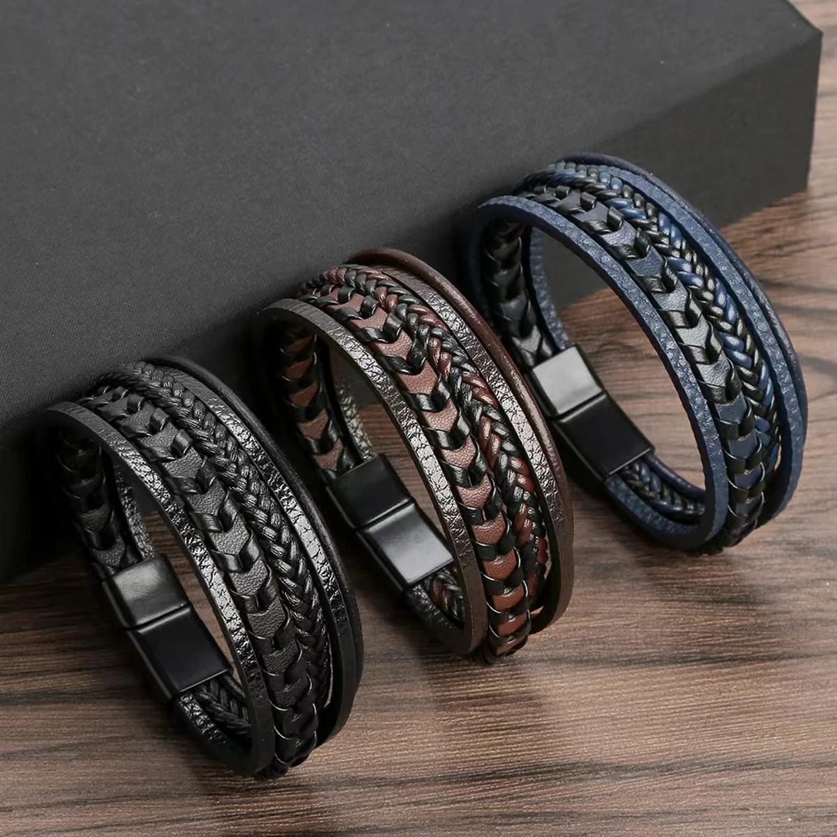 Vintage Leather Rope Braided Bracelet: Multi-Layered Charm for Your Wrist