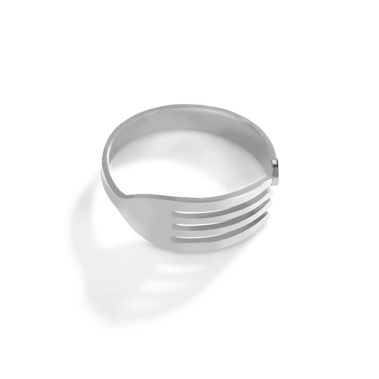Unleash Your Style: Unique Stainless Steel Fork Open Ring