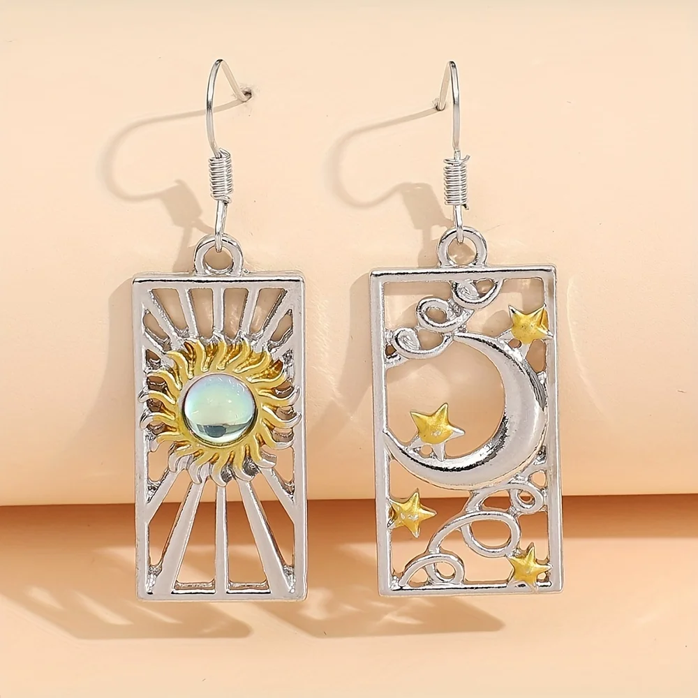 Celestial Symphony: Moon, Stars, and Sun Earrings for Cosmic Glamour