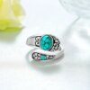 Enticing Silver Floral Retro Turquoise Open Ring: A Timeless Statement - Image 3